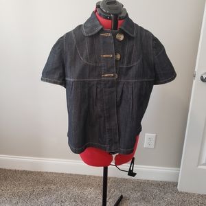 Denim short sleeve jacket